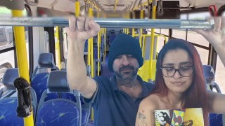 Student was fucked from behind inside the bus by a stranger!