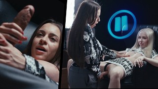 Shemale Time Stop Sex - Big Tits Brunette Grows Futa Cock and Freeze Fucks Blonde Girl