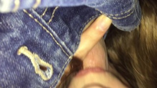 sucking daddy in the car tease until My phone dies